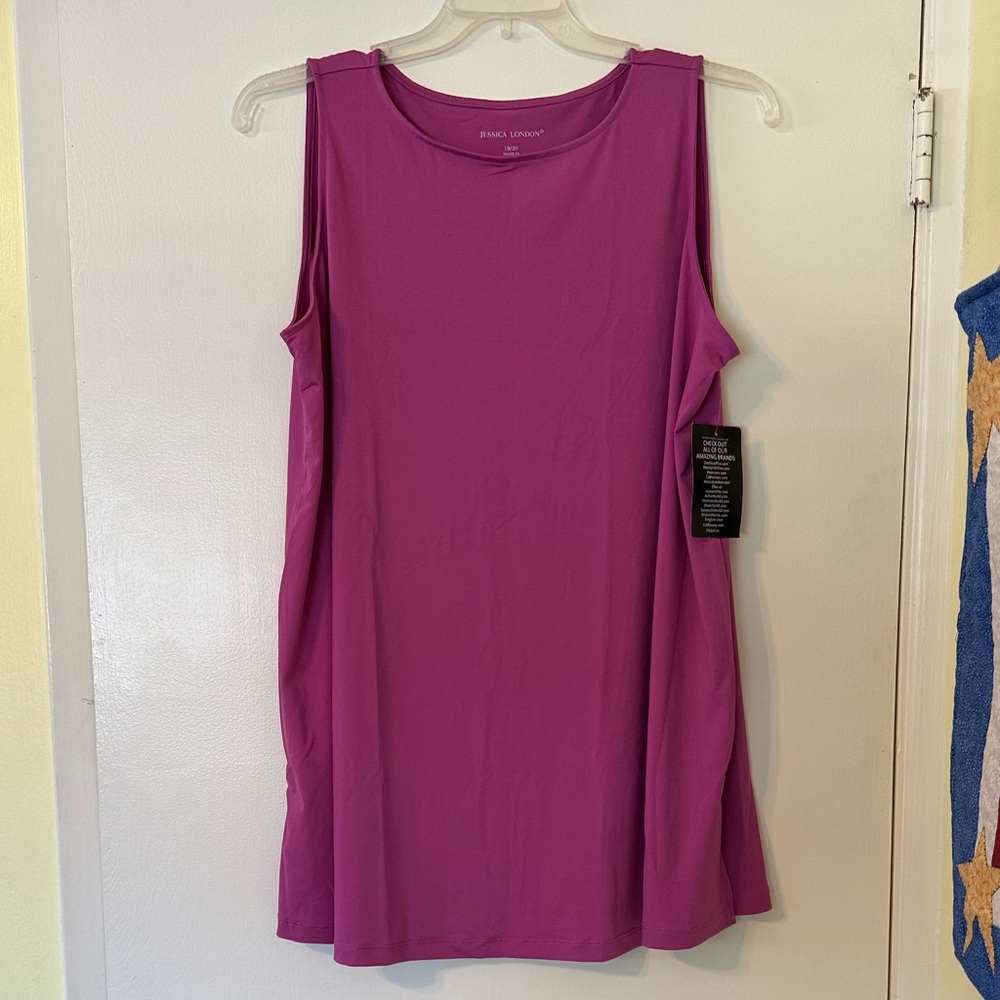 Jessica London Pink Sleeveless Relaxed Tank Top